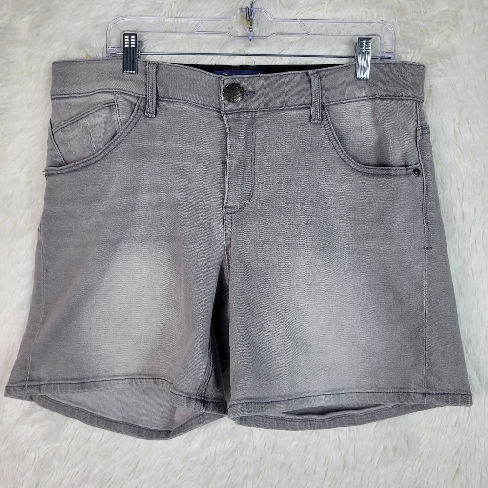 Sz 16W Democracy Women Gray Ab Solution Luxe Touch Denim Shorts 6" Inseam